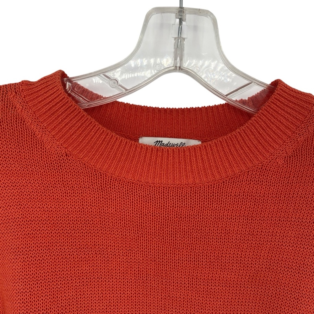 Madewell Loose Knit Crewneck Sweater in Coastal Orange - Picture 2 of 7